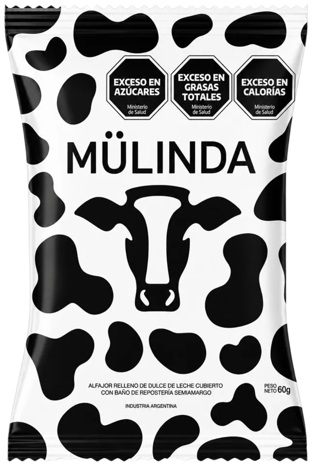 Envoltorio individual de Mülinda con el patrón de vaca